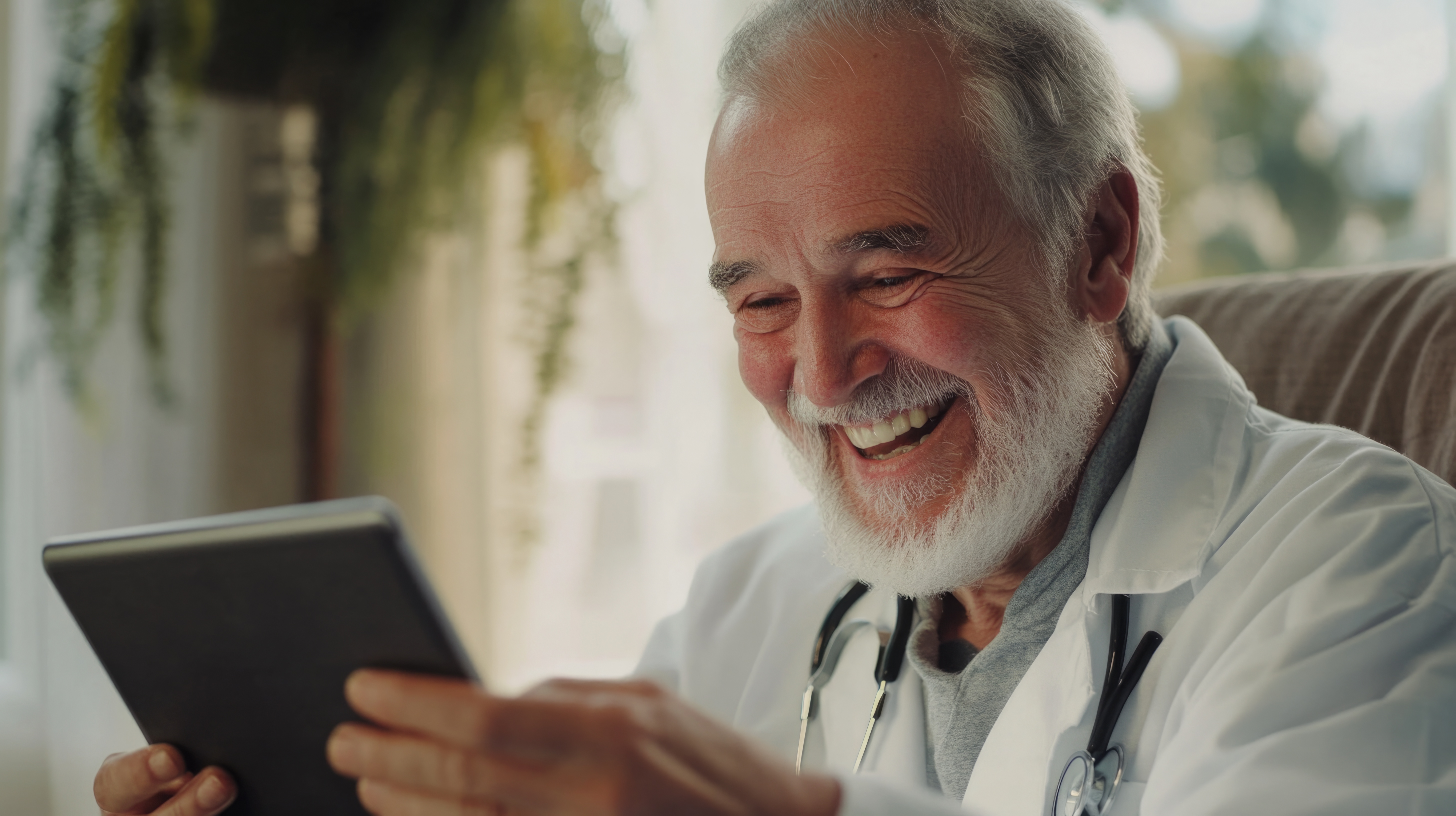 A healthcare professional reviewing preventive screening schedules on a tablet