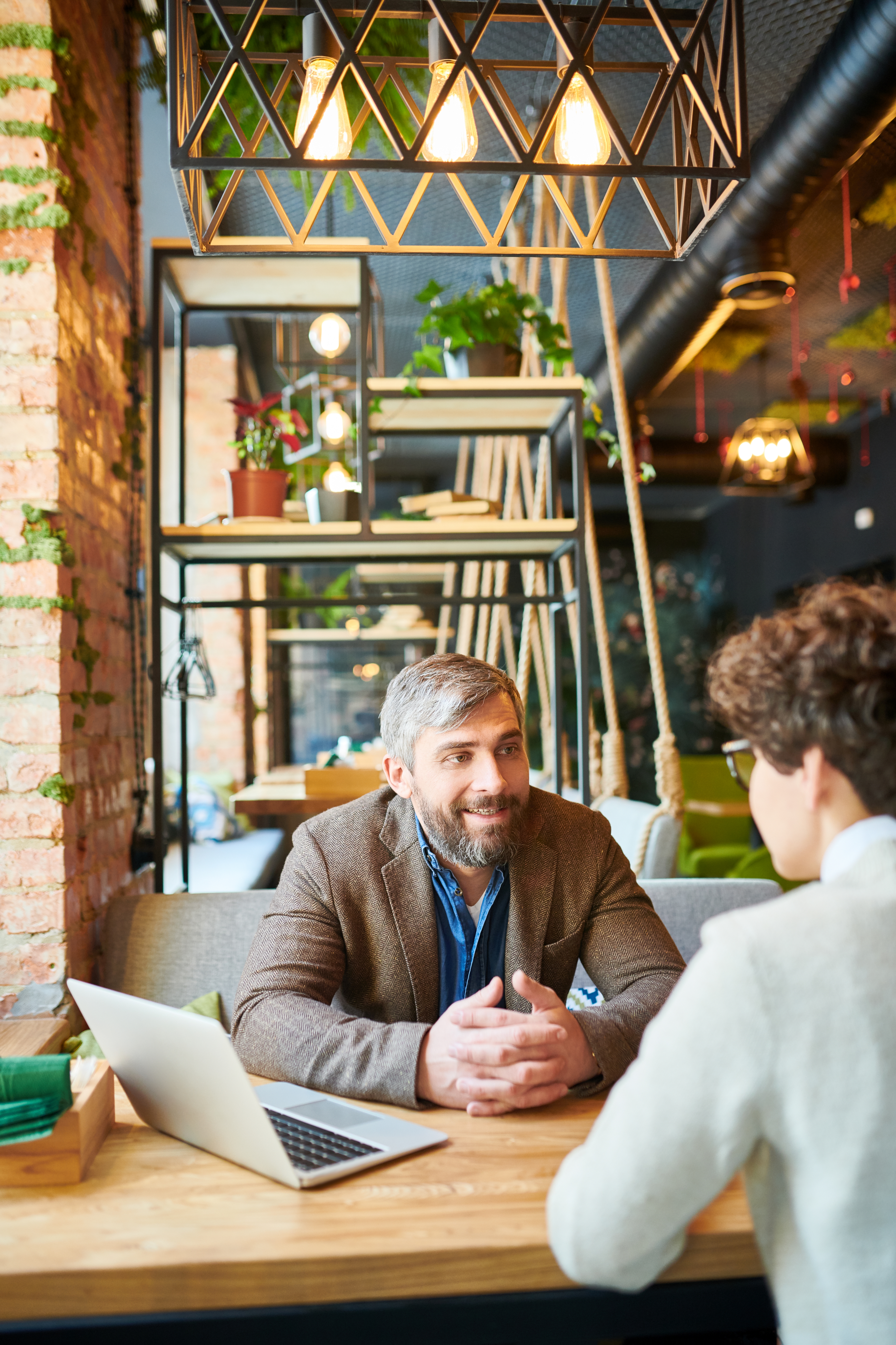 Florida coworkers discussing employee benefits