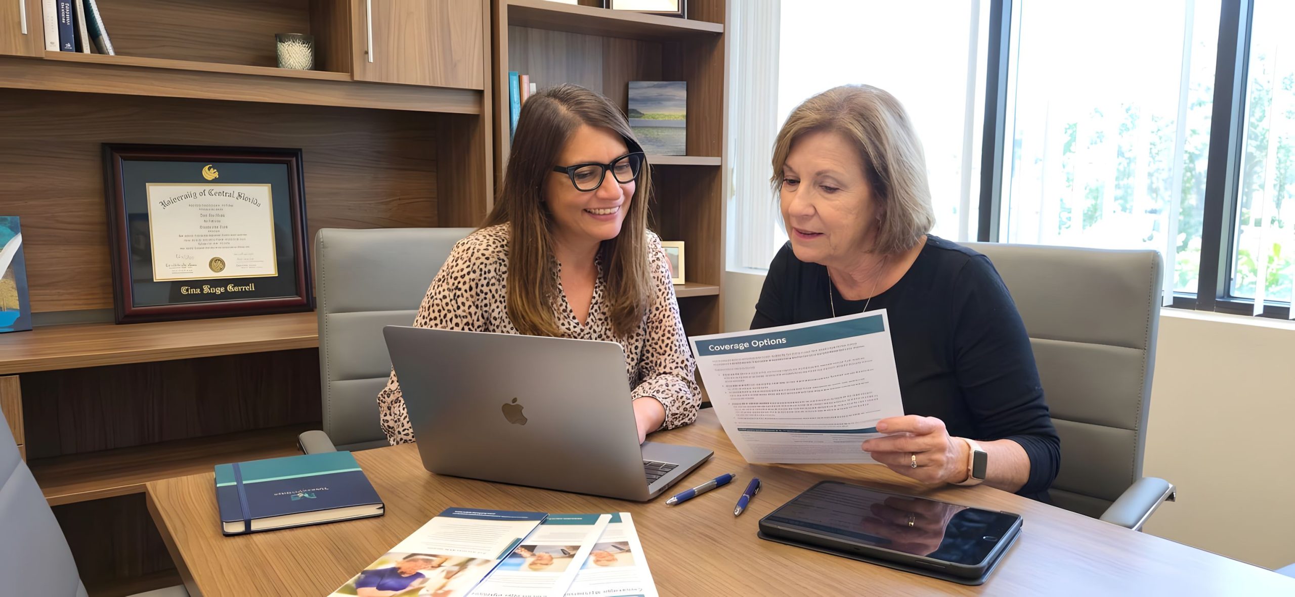 Florida professionals reviewing details together
