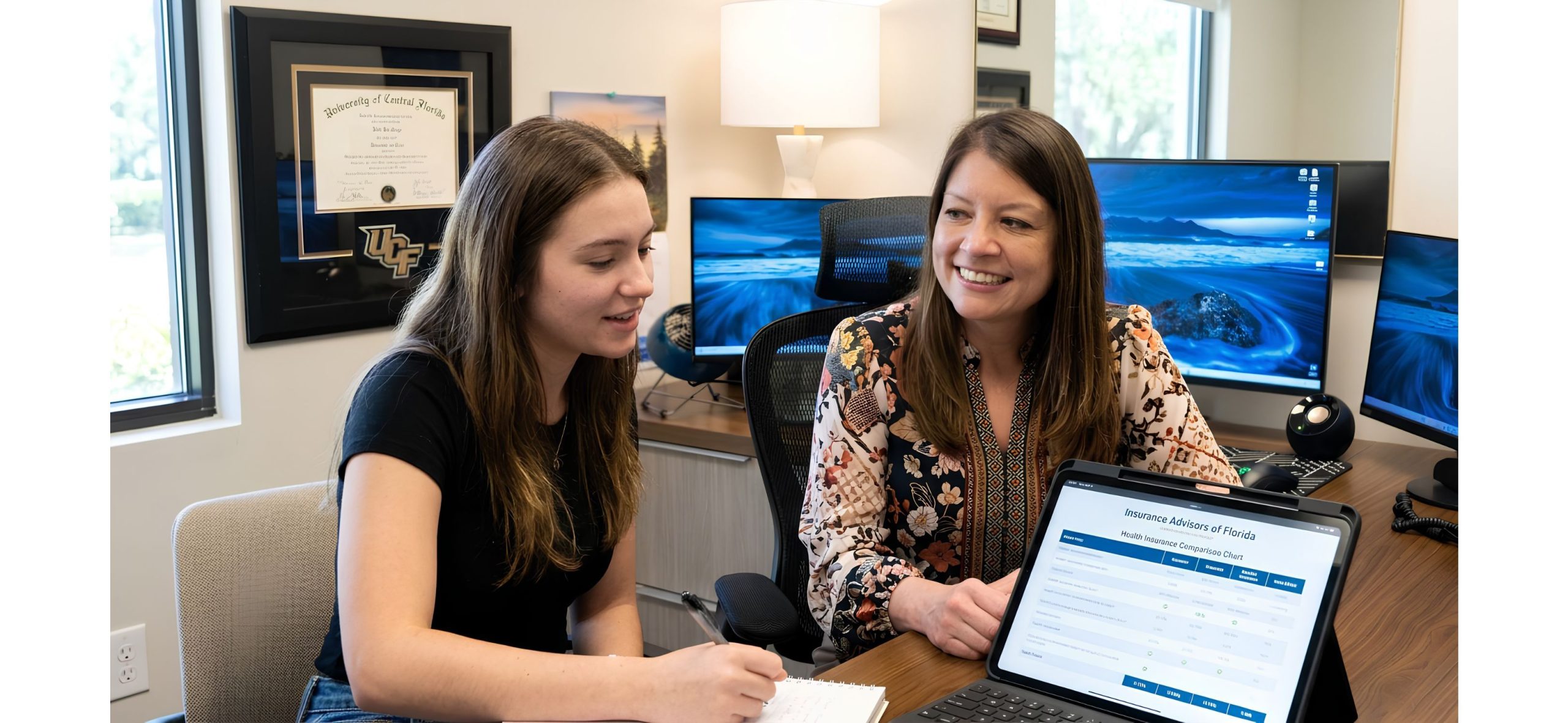 Winter Park family reviewing health insurance options with a local Florida advisor