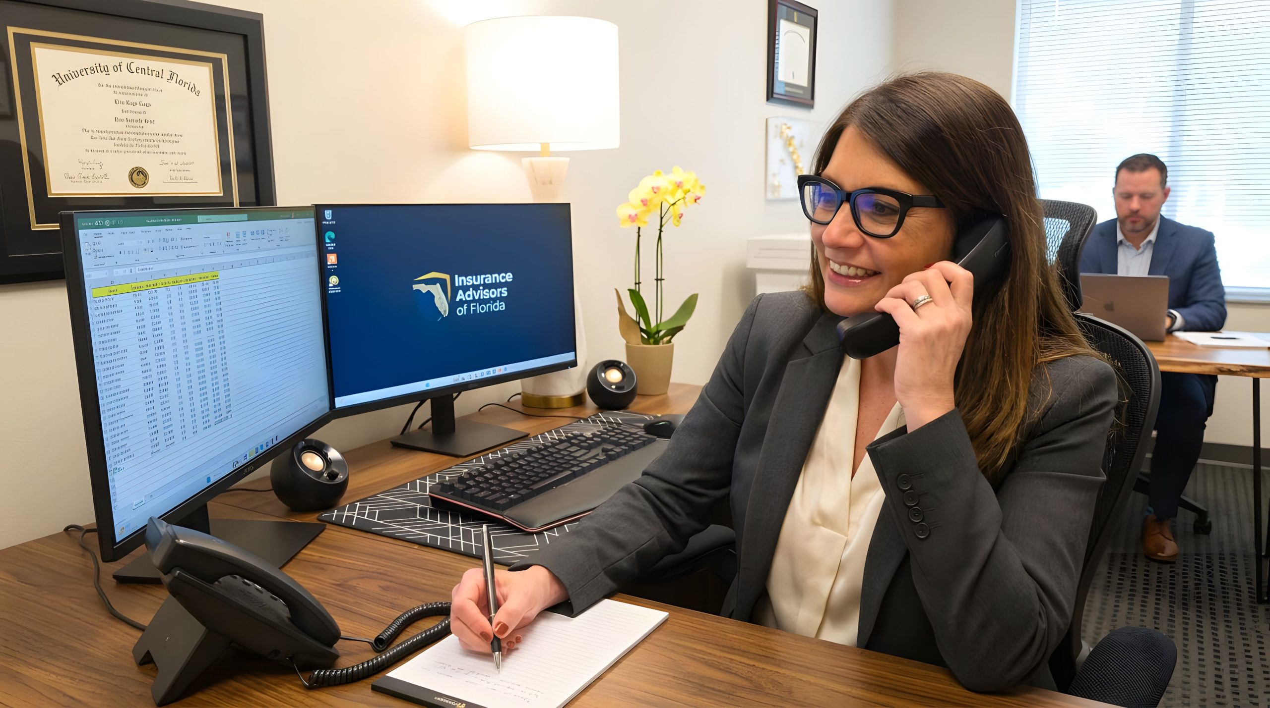 Florida client meeting one-on-one with a licensed local advisor in the Lake Mary office
