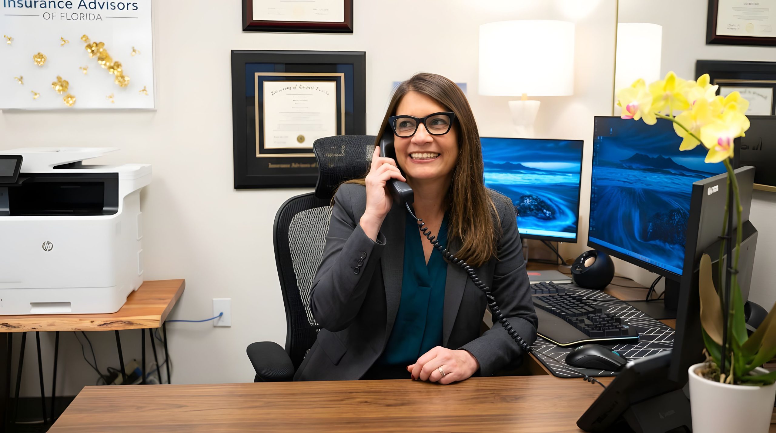 Senior Florida professional on the phone
